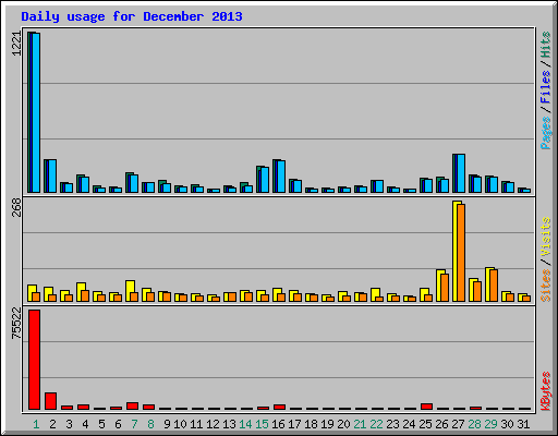 Daily usage for December 2013