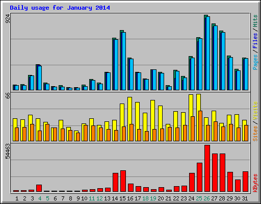 Daily usage for January 2014