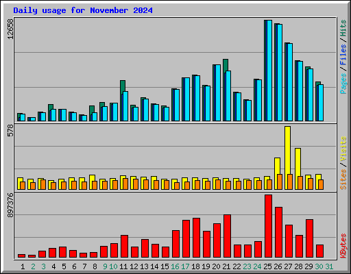 Daily usage for November 2024