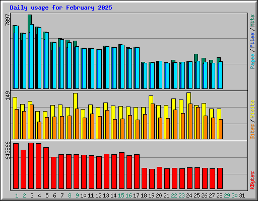 Daily usage for February 2025