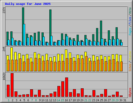 Daily usage for June 2025