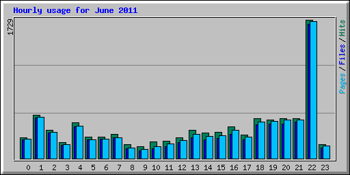 Hourly usage for June 2011