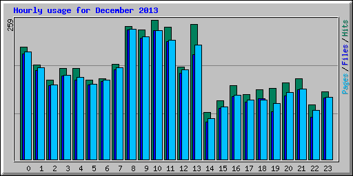 Hourly usage for December 2013