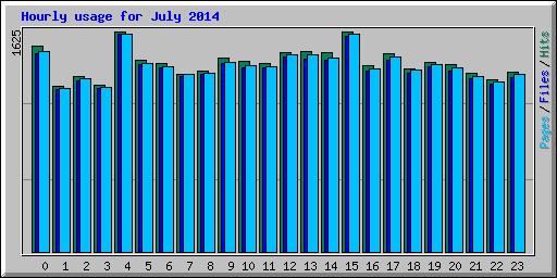 Hourly usage for July 2014
