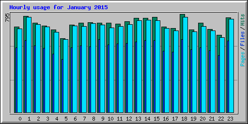 Hourly usage for January 2015