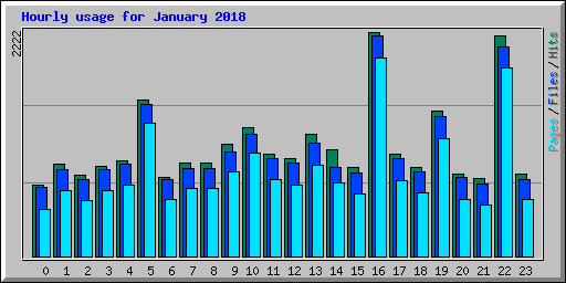 Hourly usage for January 2018