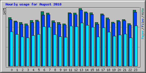 Hourly usage for August 2018