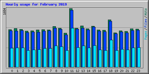 Hourly usage for February 2019