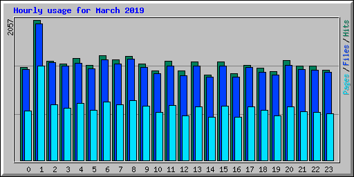 Hourly usage for March 2019