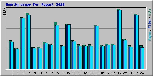 Hourly usage for August 2019