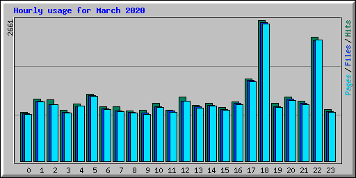 Hourly usage for March 2020