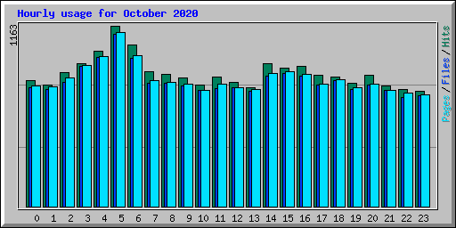 Hourly usage for October 2020