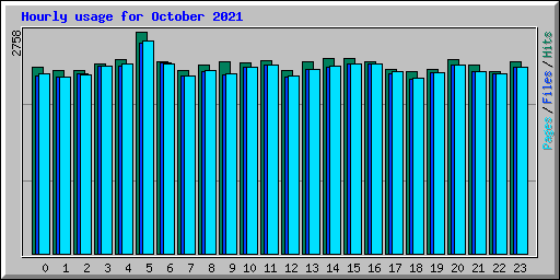Hourly usage for October 2021