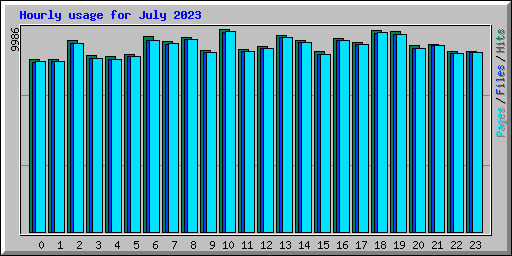 Hourly usage for July 2023