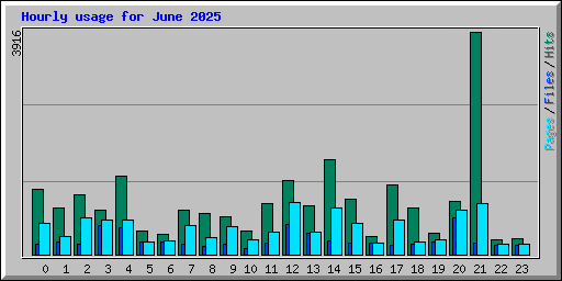 Hourly usage for June 2025