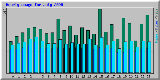 Hourly usage for July 2025