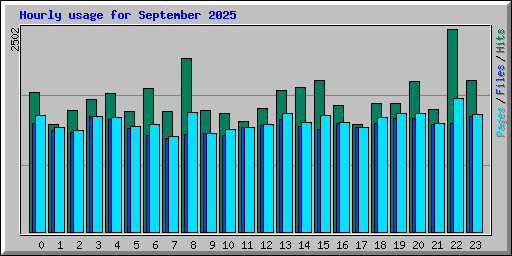 Hourly usage for September 2025